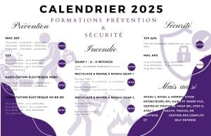 Calendrier 2025 des formations en Sécurité et Prévention pour le Centre de formation Elythe sur Aix en Provence